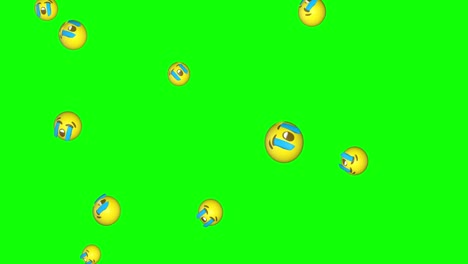 Crying-3D-Emojis-Falling-Green-Screen